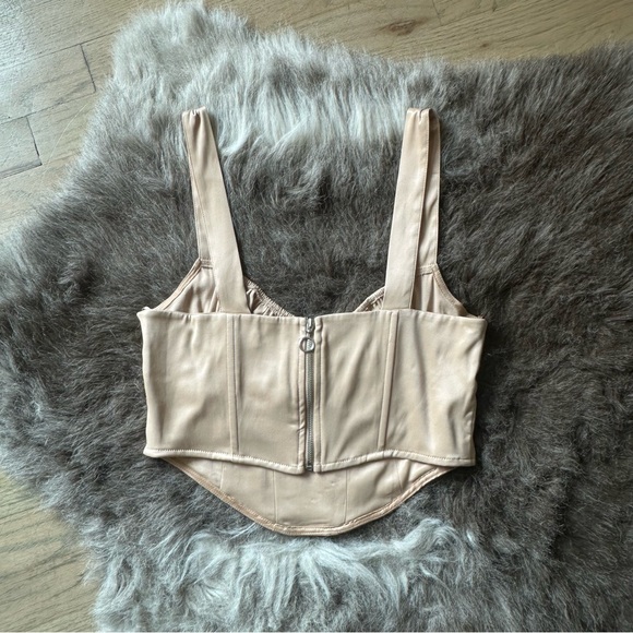 Zara Satin Effect Corset Top - Size Small - Soft Tan - NWT - Picture 4 of 6